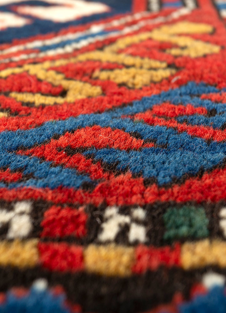 aalam red and orange wool hand knotted Rug - CloseUp aalam red and orange wool hand knotted Rug - CloseUp