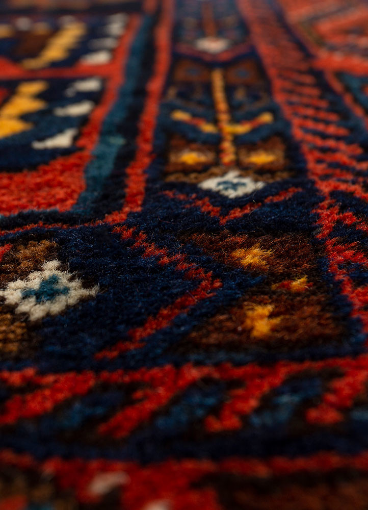 kiaan blue wool hand knotted Rug - CloseUp kiaan blue wool hand knotted Rug - CloseUp