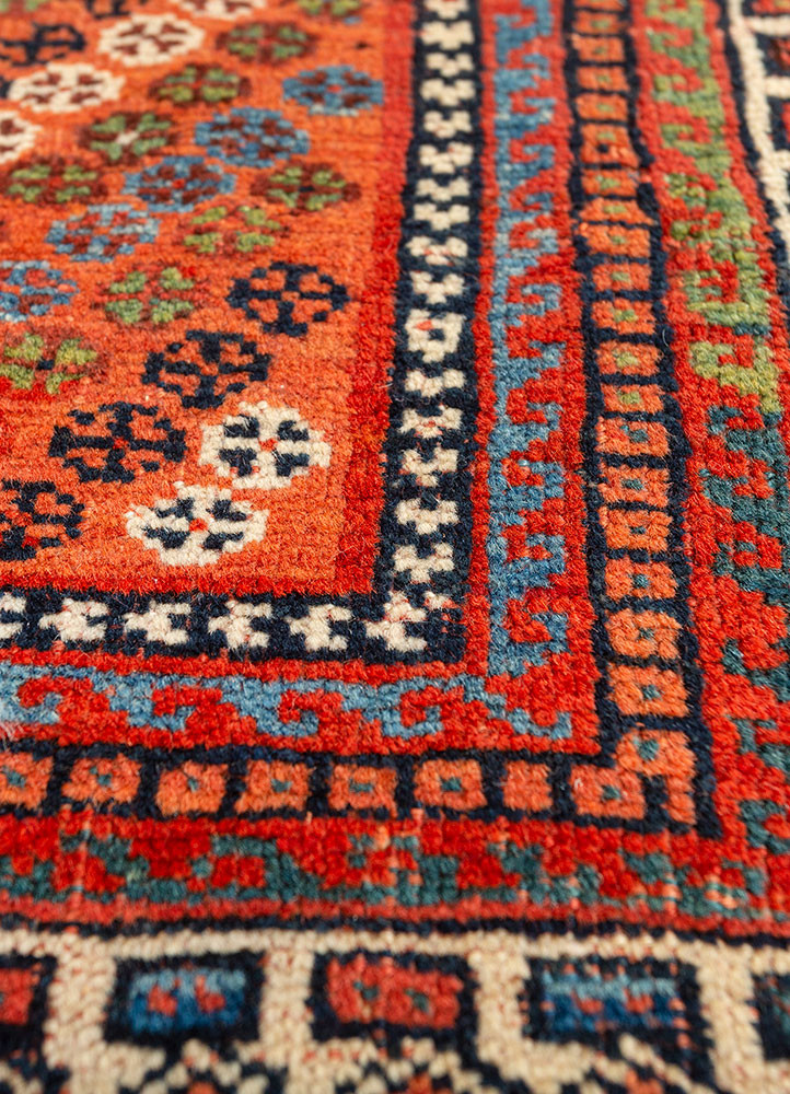 kiaan red and orange wool hand knotted Rug - CloseUp kiaan red and orange wool hand knotted Rug - CloseUp