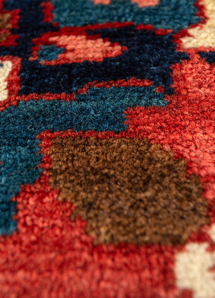 aalam blue wool hand knotted Rug - CloseUp aalam blue wool hand knotted Rug - CloseUp