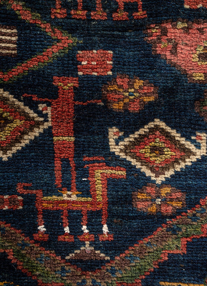 kiaan blue wool hand knotted Rug - CloseUp kiaan blue wool hand knotted Rug - CloseUp
