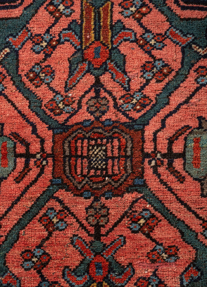 kiaan red and orange wool hand knotted Rug - CloseUp