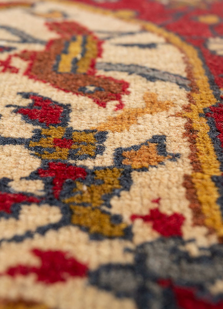 aalam blue wool hand knotted Rug - CloseUp
