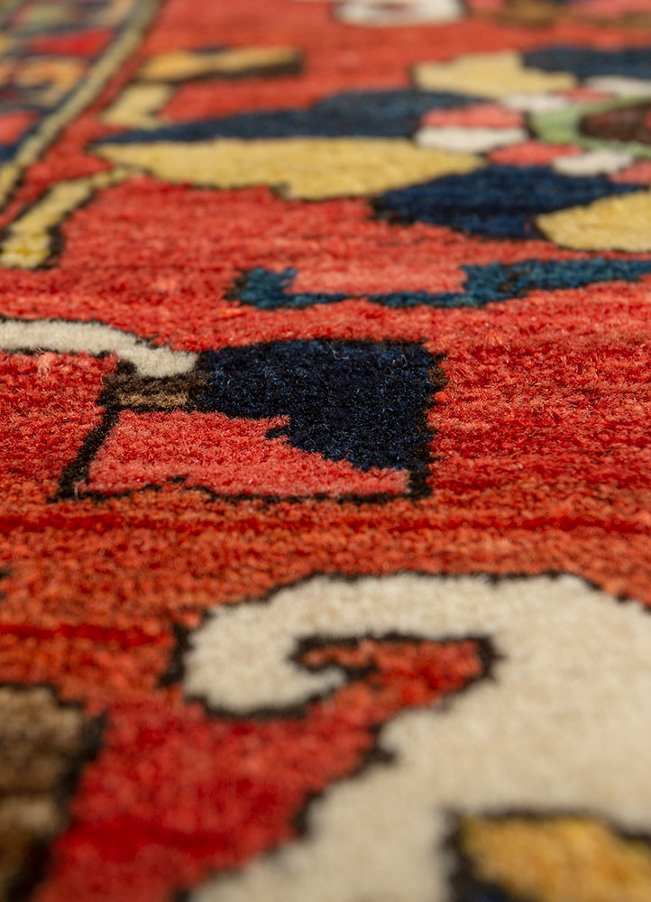 aalam blue wool hand knotted Rug - CloseUp
