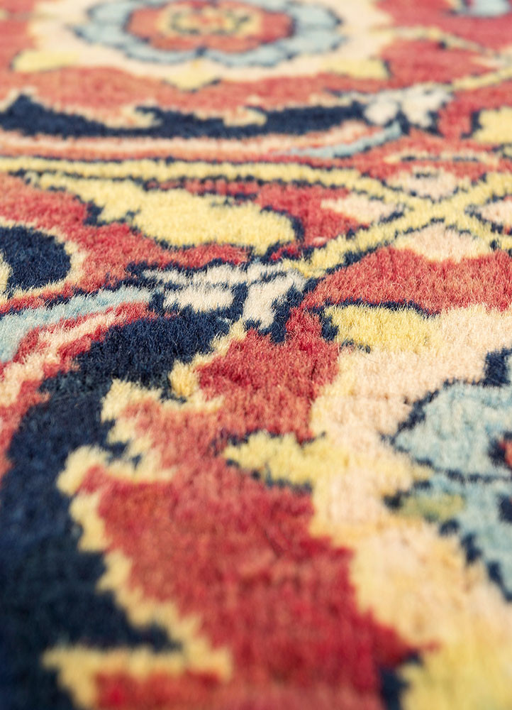 aalam blue wool hand knotted Rug - CloseUp aalam blue wool hand knotted Rug - CloseUp