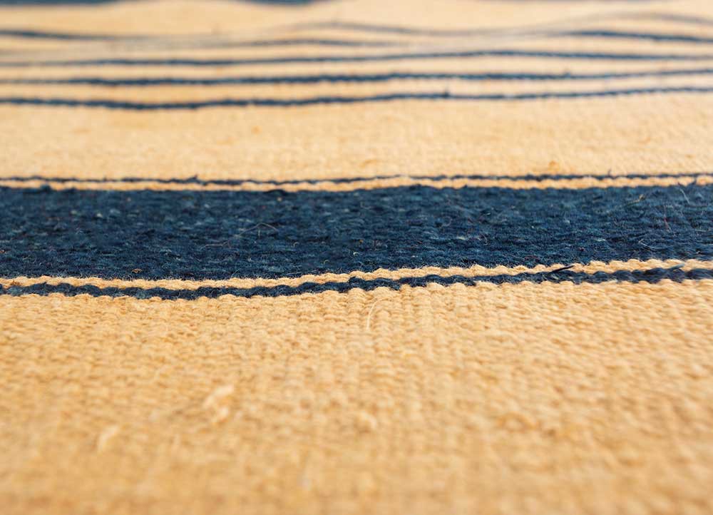 nayaab gold wool flat weaves Rug - CloseUp