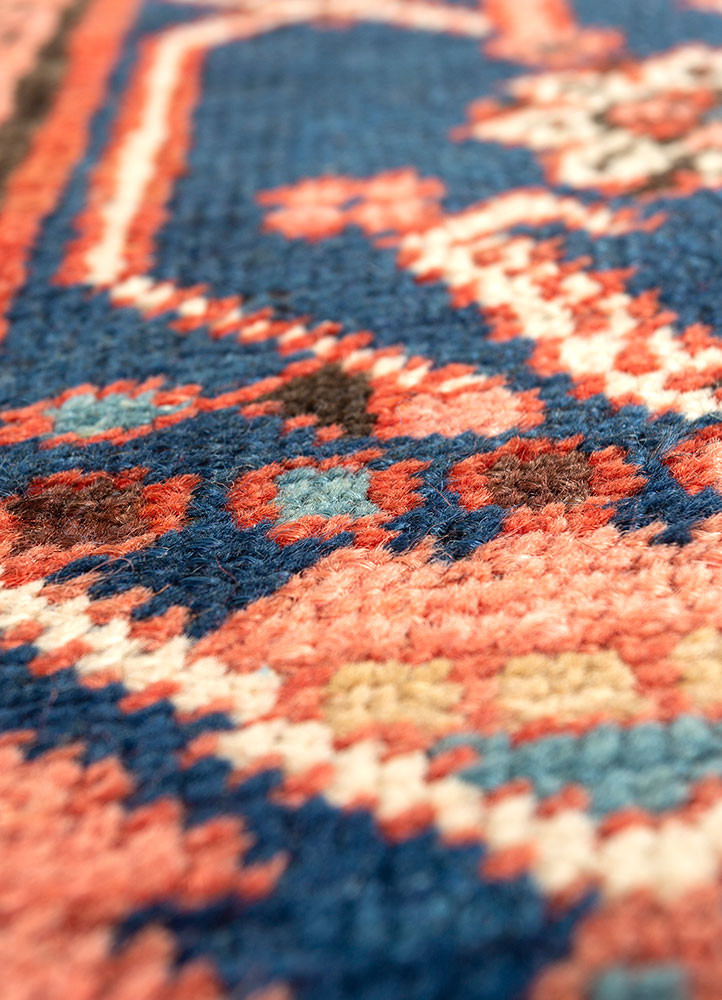 aalam red and orange wool hand knotted Rug - CloseUp aalam red and orange wool hand knotted Rug - CloseUp
