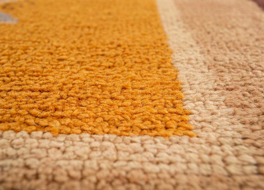 nuray gold wool hand knotted Rug - CloseUp nuray gold wool hand knotted Rug - CloseUp