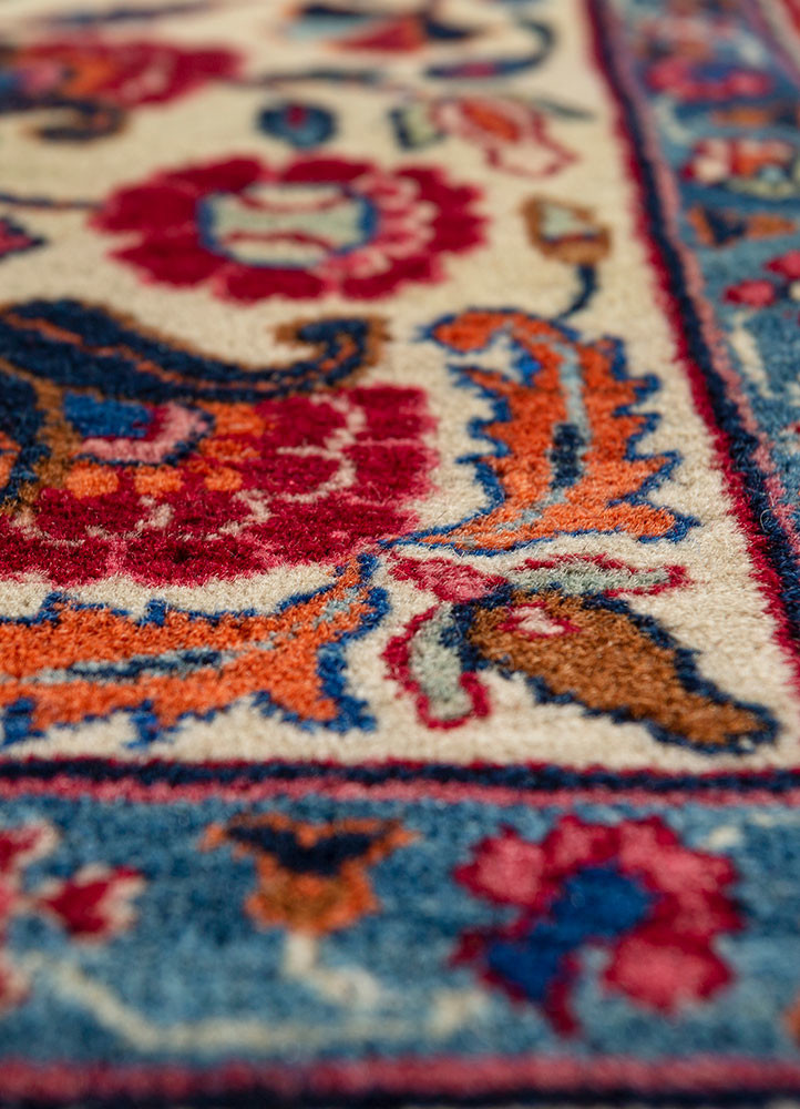 aalam ivory wool hand knotted Rug - CloseUp aalam ivory wool hand knotted Rug - CloseUp