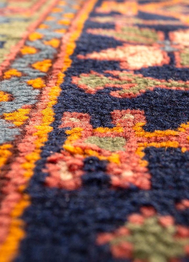 aalam red and orange wool hand knotted Rug - CloseUp aalam red and orange wool hand knotted Rug - CloseUp