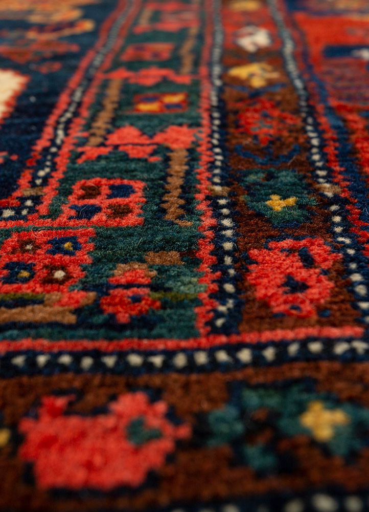 aalam red and orange wool hand knotted Rug - CloseUp aalam red and orange wool hand knotted Rug - CloseUp