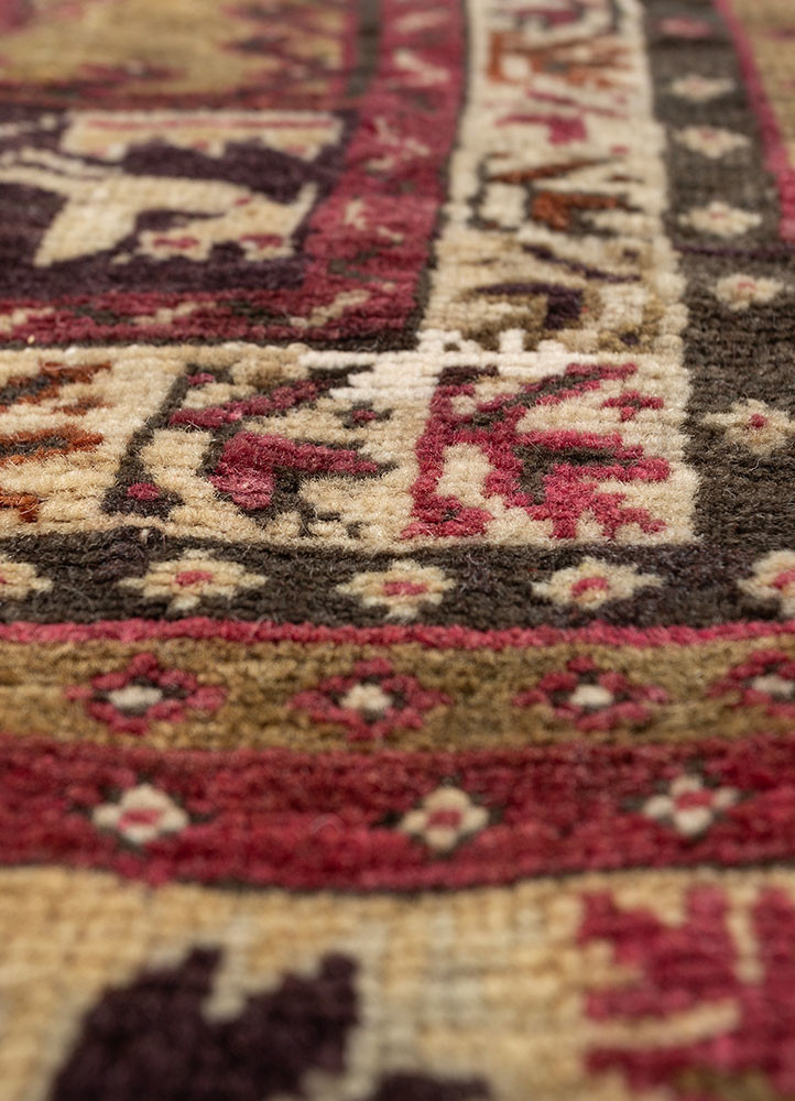 aalam green wool hand knotted Rug - CloseUp aalam green wool hand knotted Rug - CloseUp