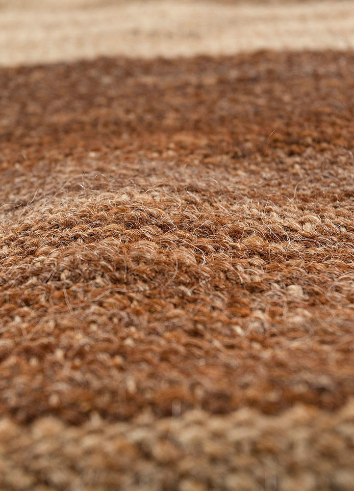 nayaab beige and brown wool flat weaves Rug - CloseUp