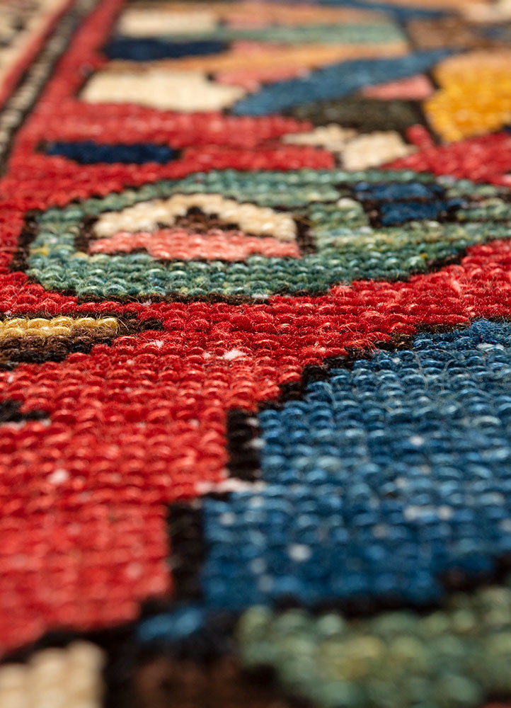 aalam beige and brown wool hand knotted Rug - CloseUp