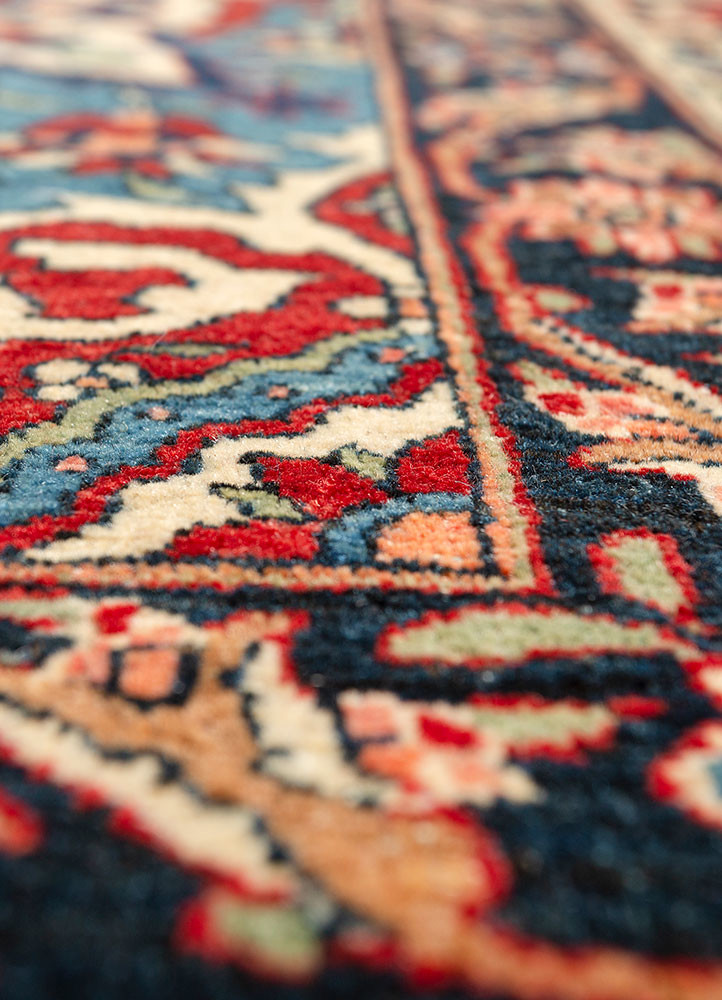aalam red and orange wool hand knotted Rug - CloseUp aalam red and orange wool hand knotted Rug - CloseUp