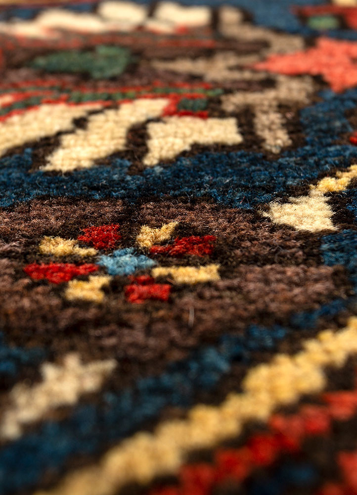 aalam blue wool hand knotted Rug - CloseUp aalam blue wool hand knotted Rug - CloseUp