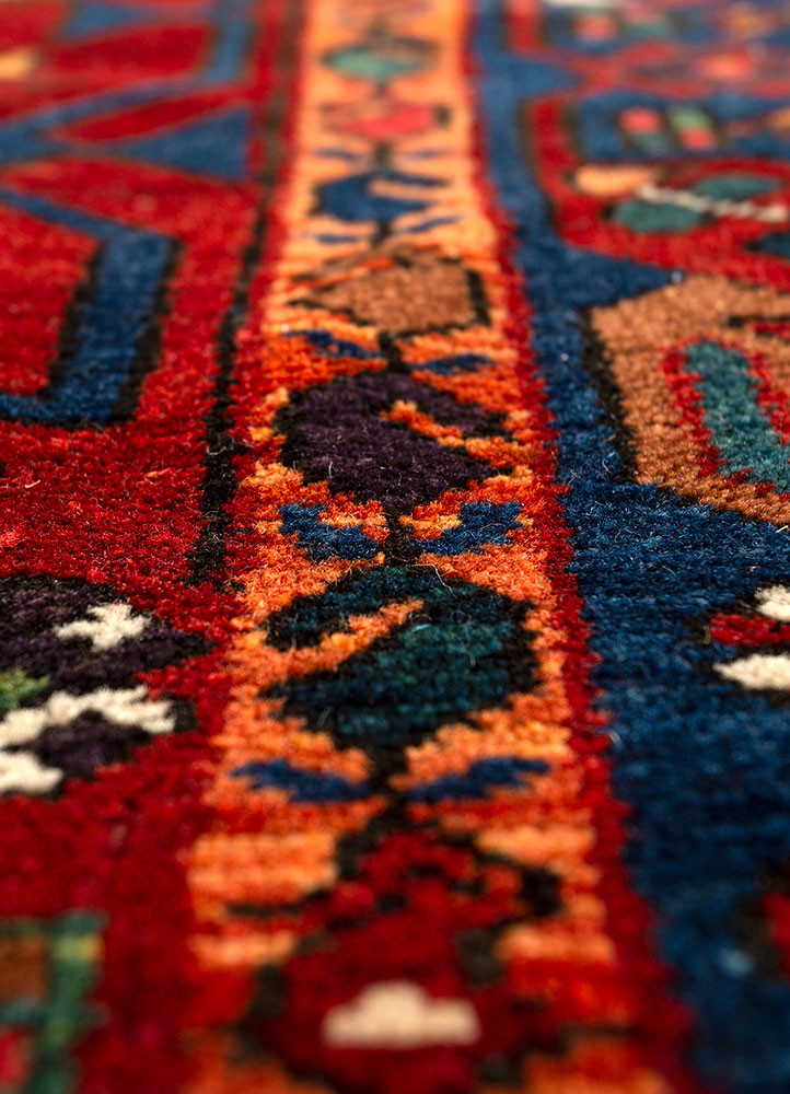 aalam blue wool hand knotted Rug - CloseUp aalam blue wool hand knotted Rug - CloseUp