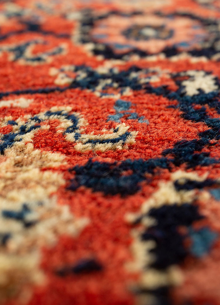 aalam blue wool hand knotted Rug - CloseUp aalam blue wool hand knotted Rug - CloseUp
