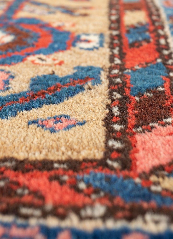 aalam beige and brown wool hand knotted Rug - CloseUp aalam beige and brown wool hand knotted Rug - CloseUp