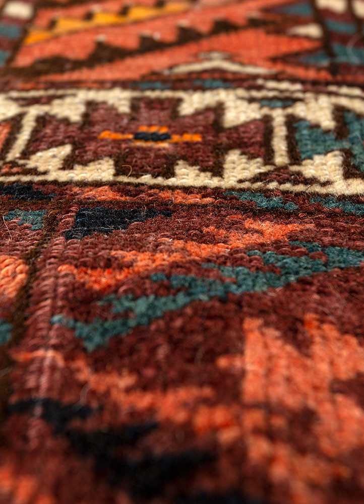 kiaan beige and brown wool hand knotted Rug - CloseUp kiaan beige and brown wool hand knotted Rug - CloseUp