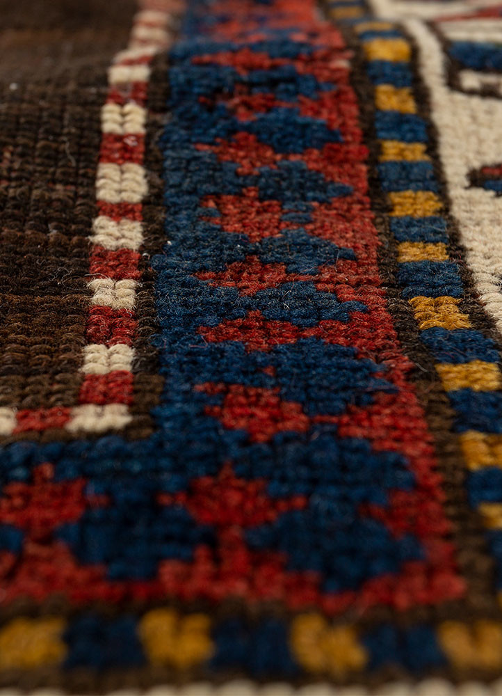 kiaan beige and brown wool hand knotted Rug - CloseUp