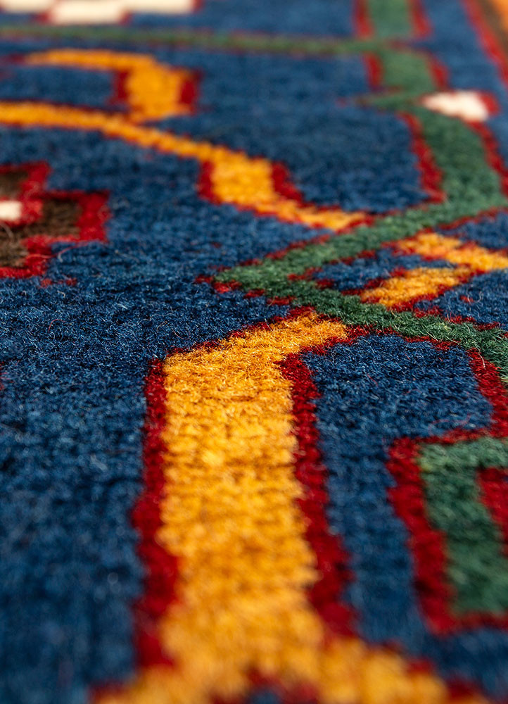 aalam red and orange wool hand knotted Rug - CloseUp aalam red and orange wool hand knotted Rug - CloseUp