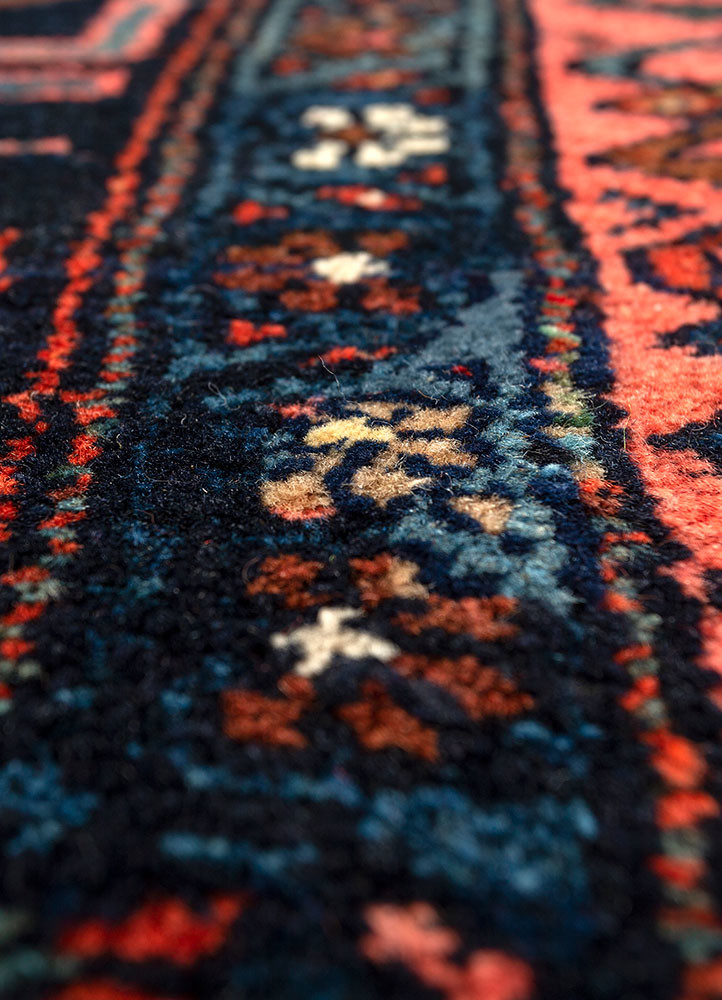 aalam blue wool hand knotted Rug - CloseUp aalam blue wool hand knotted Rug - CloseUp