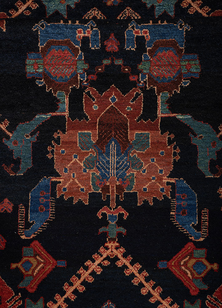 kiaan blue wool hand knotted Rug - CloseUp kiaan blue wool hand knotted Rug - CloseUp