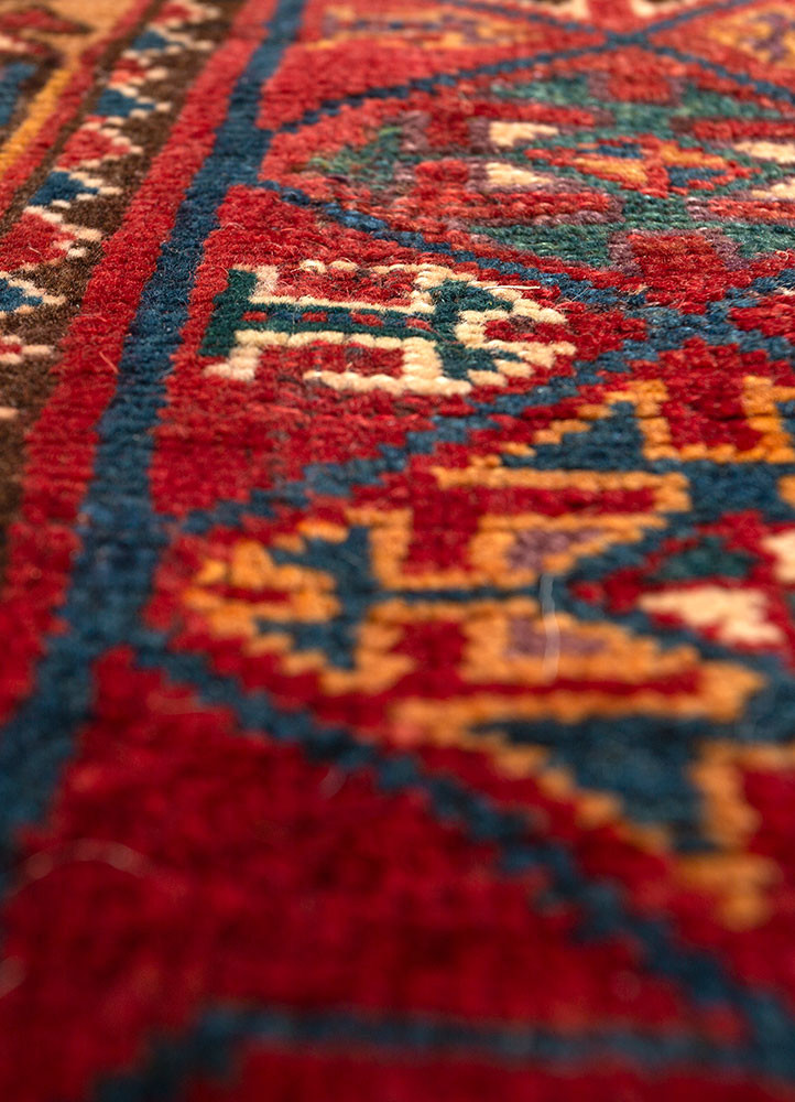 aalam blue wool hand knotted Rug - CloseUp aalam blue wool hand knotted Rug - CloseUp