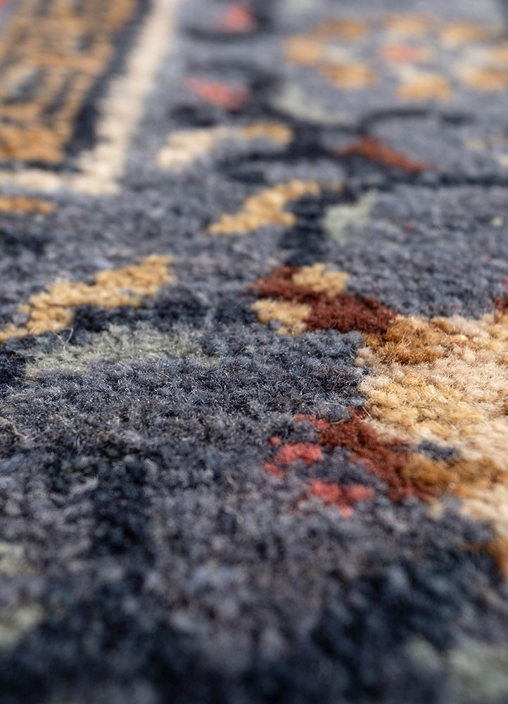 aalam red and orange wool hand knotted Rug - CloseUp aalam red and orange wool hand knotted Rug - CloseUp