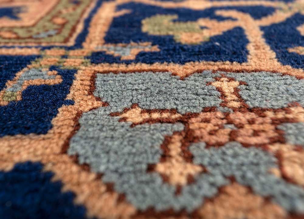 aalam beige and brown wool hand knotted Rug - CloseUp aalam beige and brown wool hand knotted Rug - CloseUp