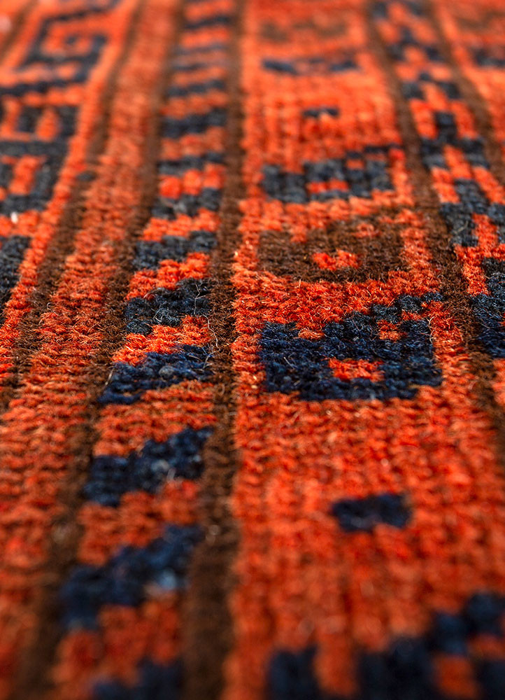 kiaan red and orange wool hand knotted Rug - CloseUp kiaan red and orange wool hand knotted Rug - CloseUp