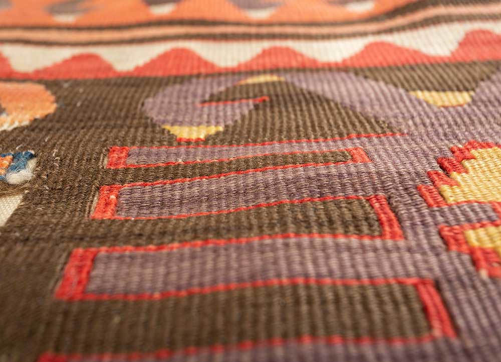 bespoke sile red and orange wool wall art WALL ART & TAPESTRY - CloseUp