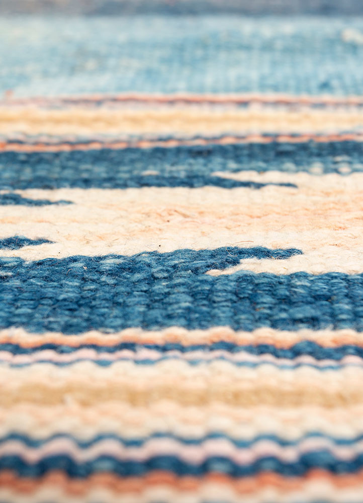 nayaab blue cotton flat weaves Rug - CloseUp nayaab blue cotton flat weaves Rug - CloseUp