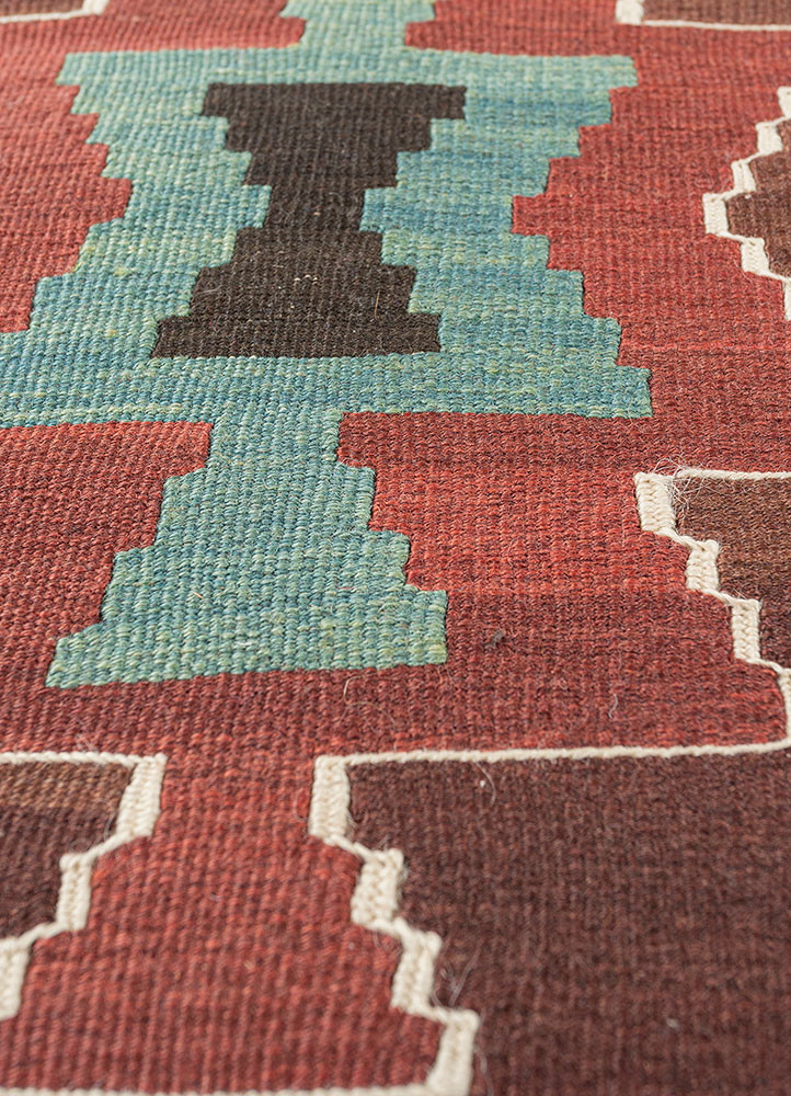 nayaab beige and brown wool flat weaves Rug - CloseUp nayaab beige and brown wool flat weaves Rug - CloseUp