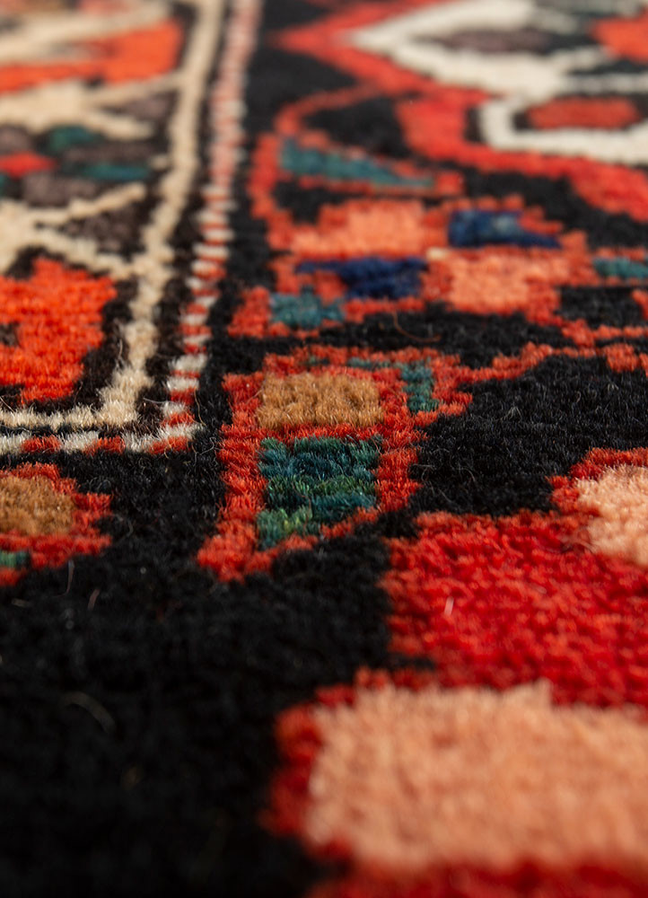 aalam red and orange wool hand knotted Rug - CloseUp aalam red and orange wool hand knotted Rug - CloseUp