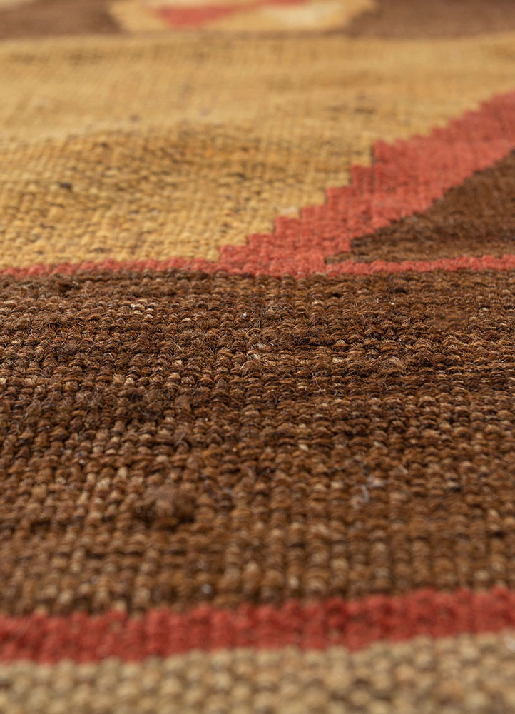 nayaab red and orange wool flat weaves Rug - CloseUp nayaab red and orange wool flat weaves Rug - CloseUp