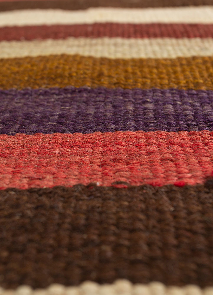 nayaab pink and purple wool flat weaves Rug - CloseUp nayaab pink and purple wool flat weaves Rug - CloseUp
