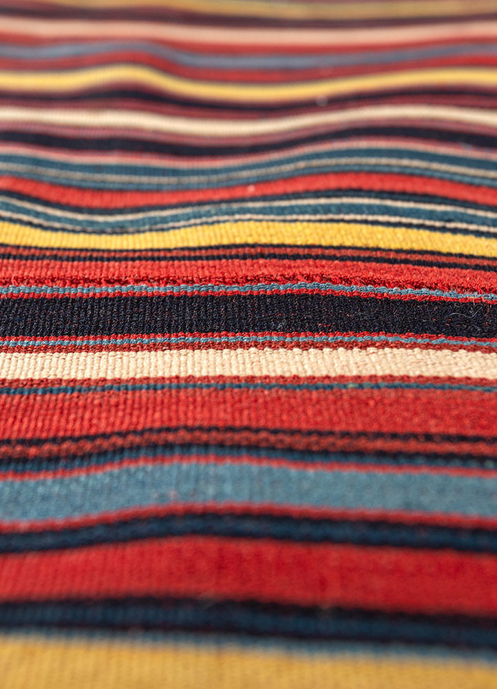 aalam red and orange wool hand loom Rug - CloseUp aalam red and orange wool hand loom Rug - CloseUp