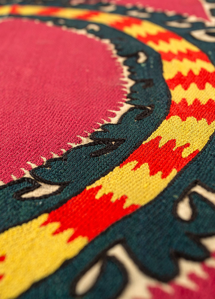 nuray pink and purple wool flat weaves Rug - CloseUp nuray pink and purple wool flat weaves Rug - CloseUp