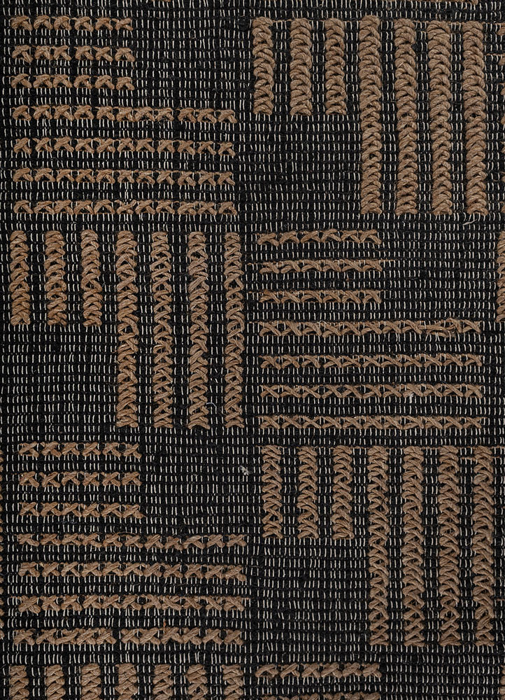 nomadic threads grey and black jute and hemp flat weaves Rug - CloseUp nomadic threads grey and black jute and hemp flat weaves Rug - CloseUp