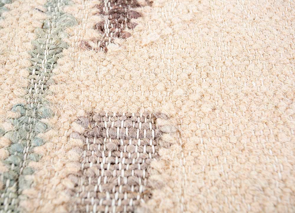 bedouin beige and brown wool flat weaves Rug - CloseUp