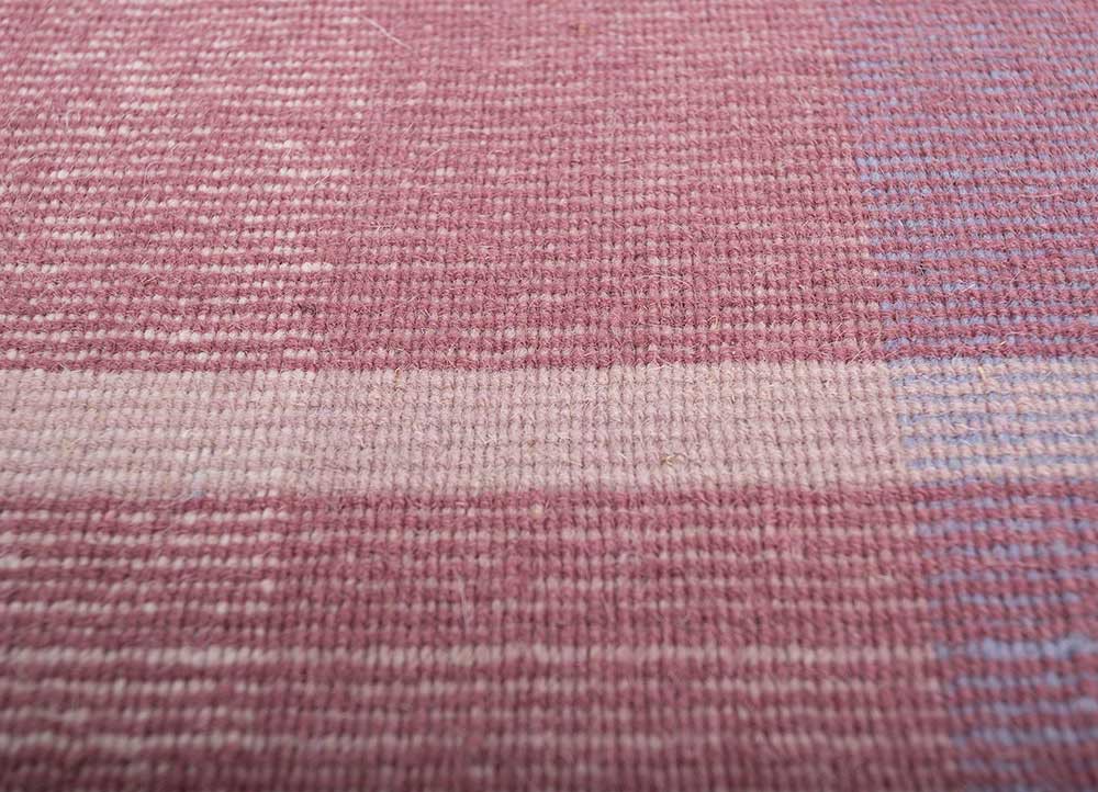 checkers pink and purple wool flat weaves Rug - CloseUp checkers pink and purple wool flat weaves Rug - CloseUp