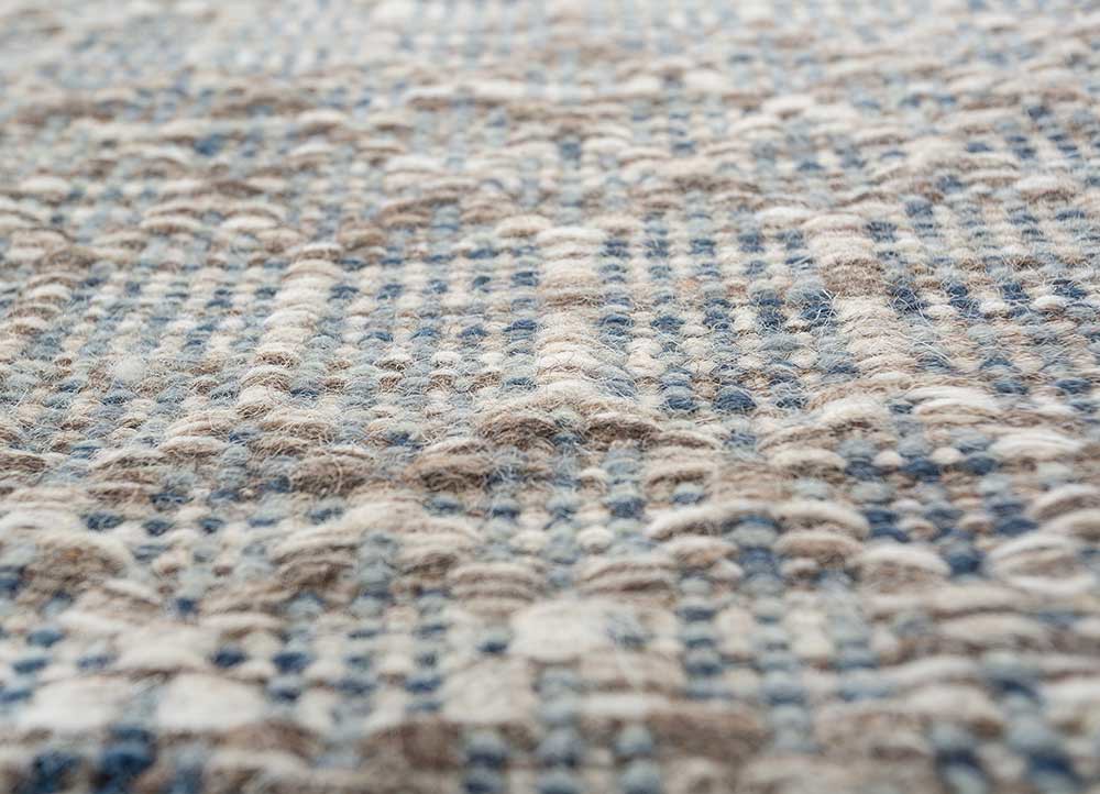indusbar blue wool flat weaves Rug - CloseUp