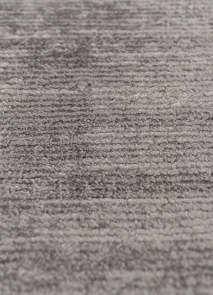 basis grey and black viscose hand loom Rug - CloseUp