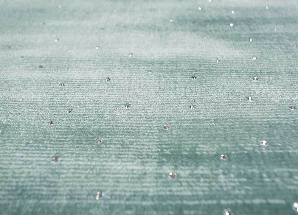 basis blue viscose hand loom Rug - CloseUp