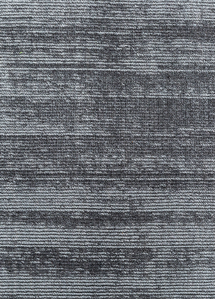 basis grey and black viscose hand loom Rug - CloseUp