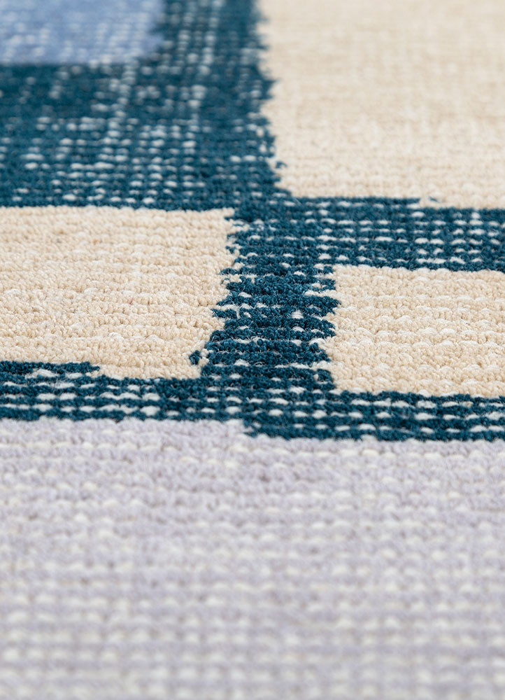 saga red and orange wool hand loom Rug - CloseUp