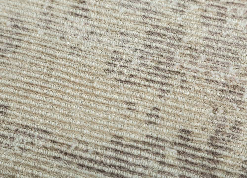 bespoke sile beige and brown wool and viscose hand loom Rug - CloseUp