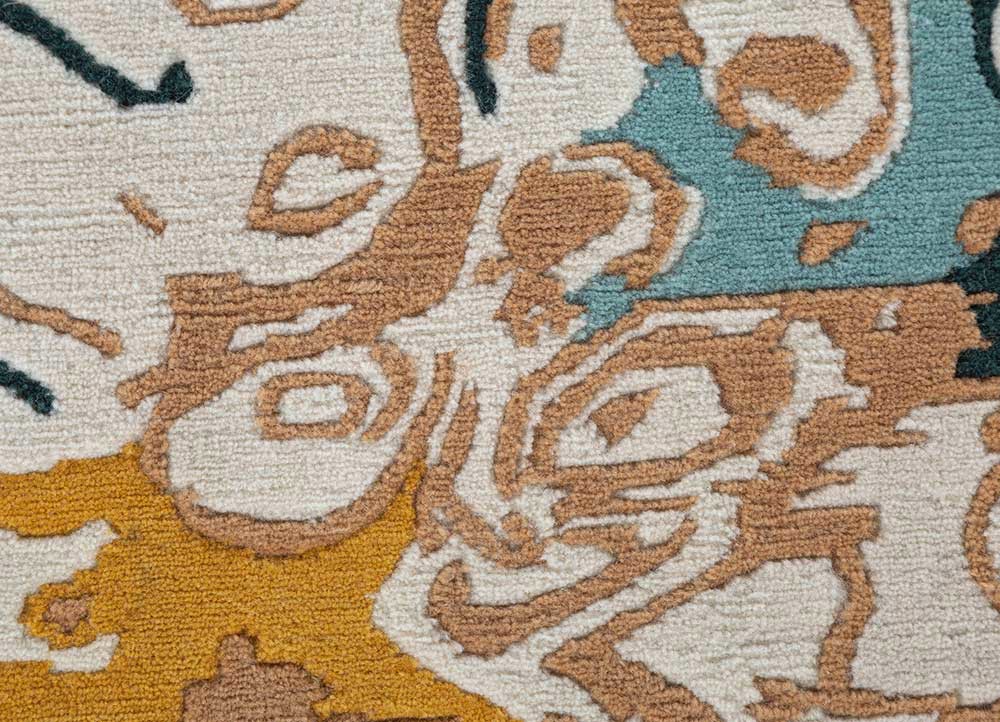 sthir ivory wool hand knotted Rug - CloseUp